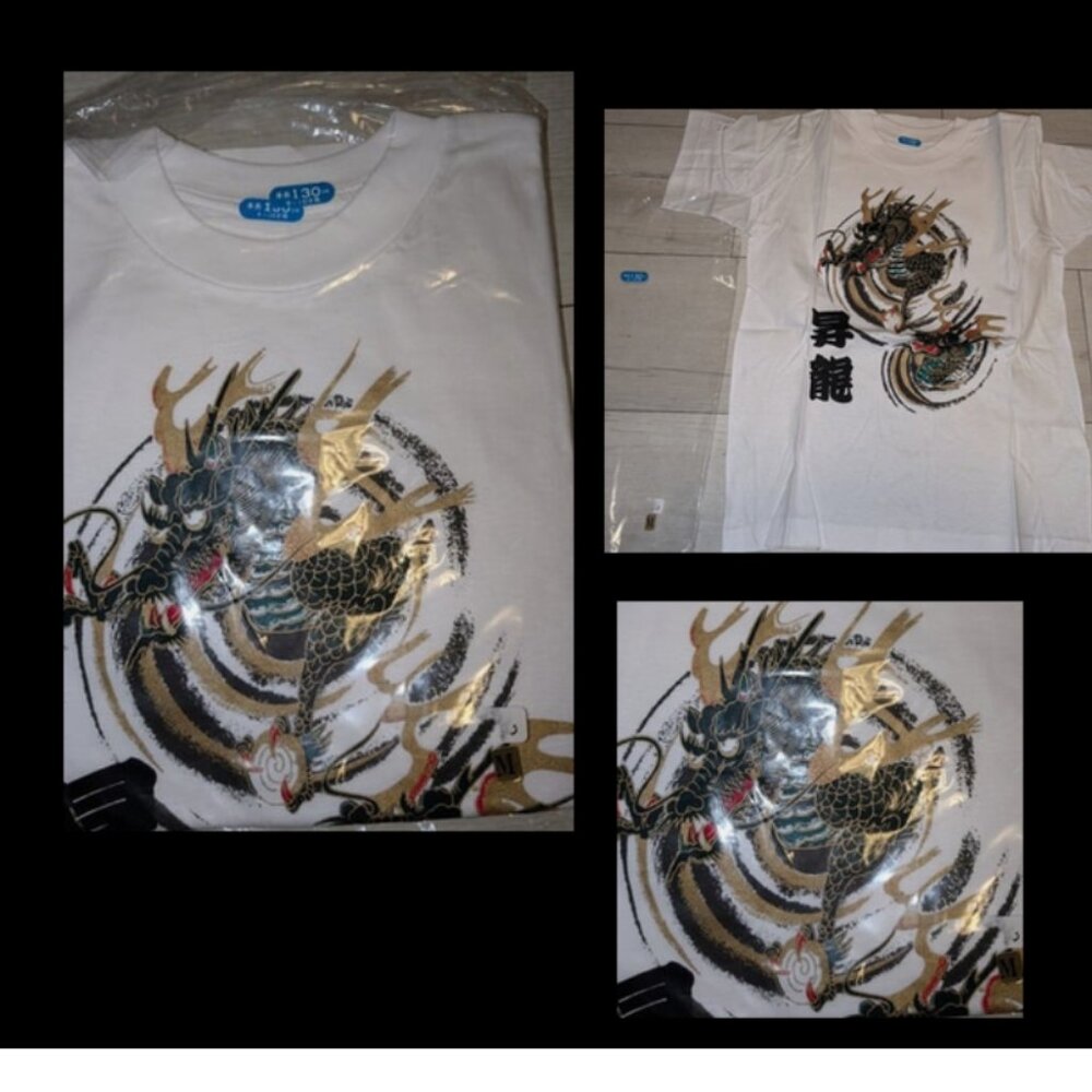 Japanese Japan Dragon Boys T Shirt Size 130 - USA SZ 9/10 - New in Pkg